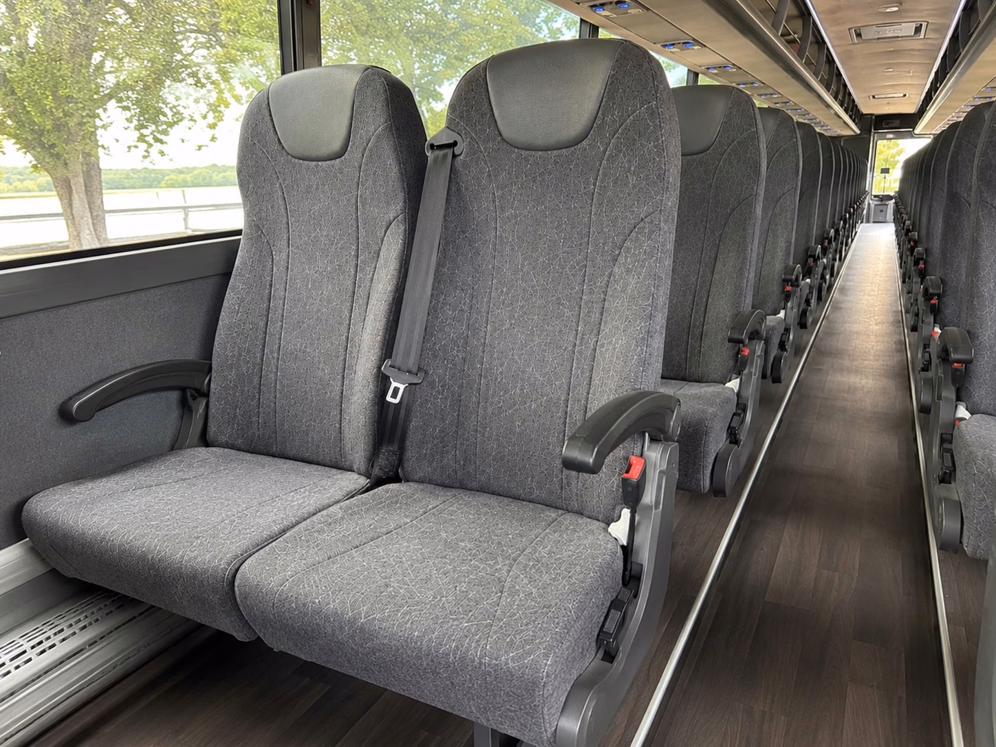56 passenger charter bus inside