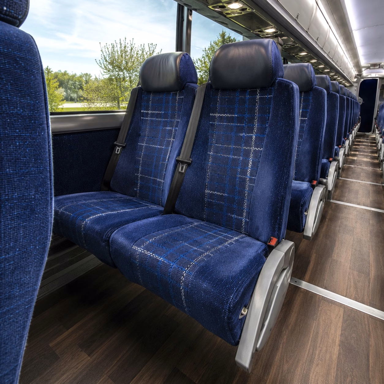 56 passenger charter bus interior